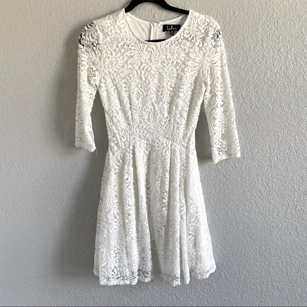 Lulu’s M White Lace Dress - Bridal Shower/Bachelorette Party 💍